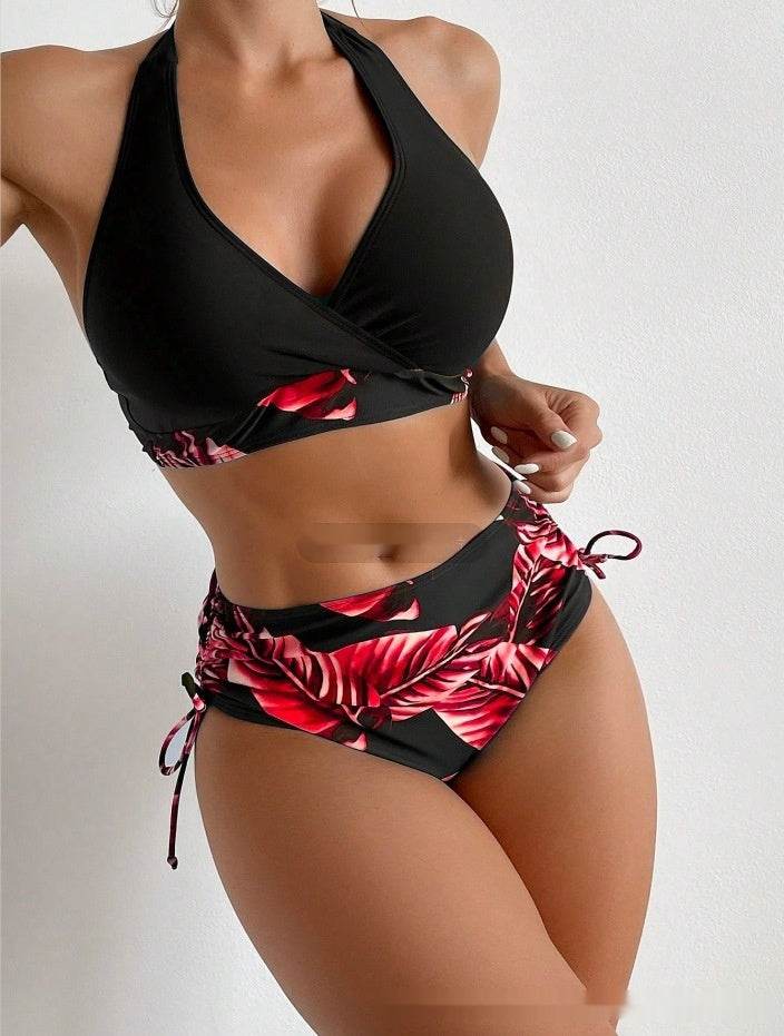 European And American High Waist Halter Bikini Women's Swimsuit - EX-STOCK Canada