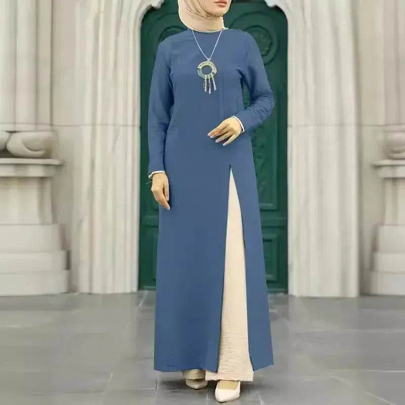 ArabWomen Plain Split Long sleeve Abaya Dress - EX-STOCK Canada