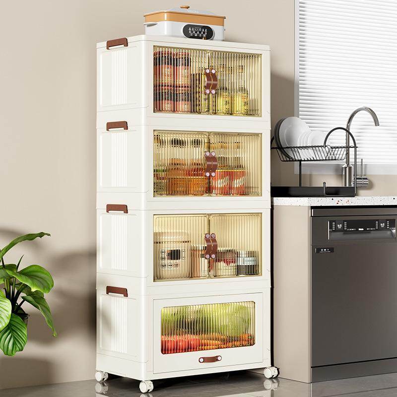 Baby Safety Transparent Opening Lid Indoor Home Decoration Storage Cabinet With Wheels - EX-STOCK Canada