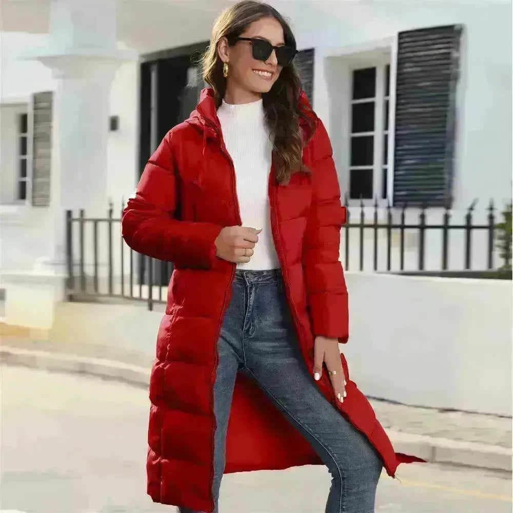 Mid Length Cotton Padded Hoodie Puffer Winter Jacket for women - EX-STOCK CANADA