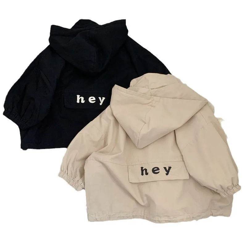 Children's Letters Anorak Cotton Zip Hoodie Windproof Jacket - EX-STOCK Canada