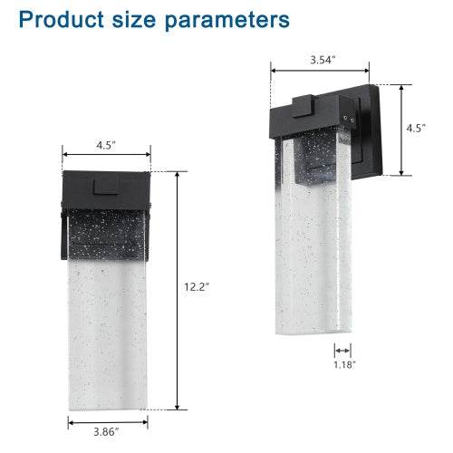 Outdoor Waterproof Transparent LED Crystal Wall Light Supports Many Types Of Bulb-2 Packs - EX-STOCK Canada