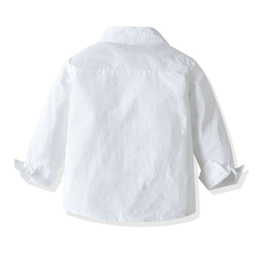 White shirt with rolled-up sleeves on a white background