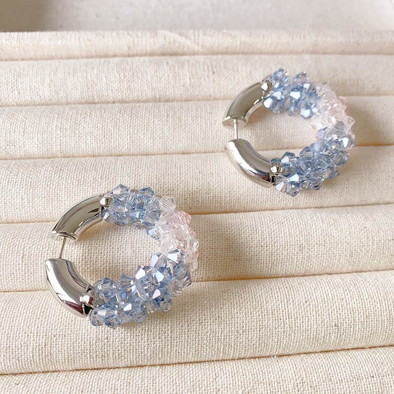 Colored Beaded Earrings Copper White Gold Plated - EX-STOCK Canada