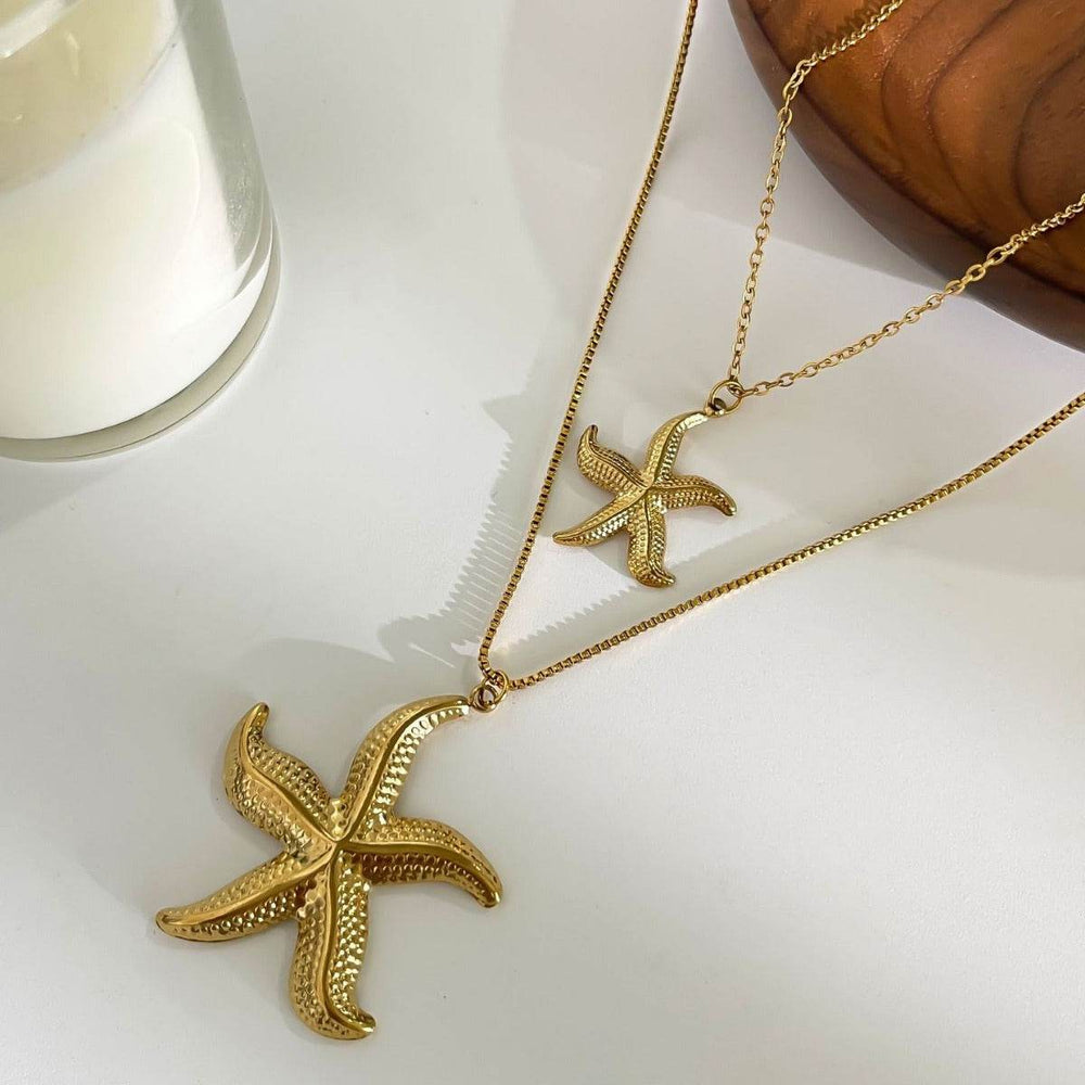 Women's necklace - Stainless Steel Starfish Conch Necklace - EX-STOCK Canada
