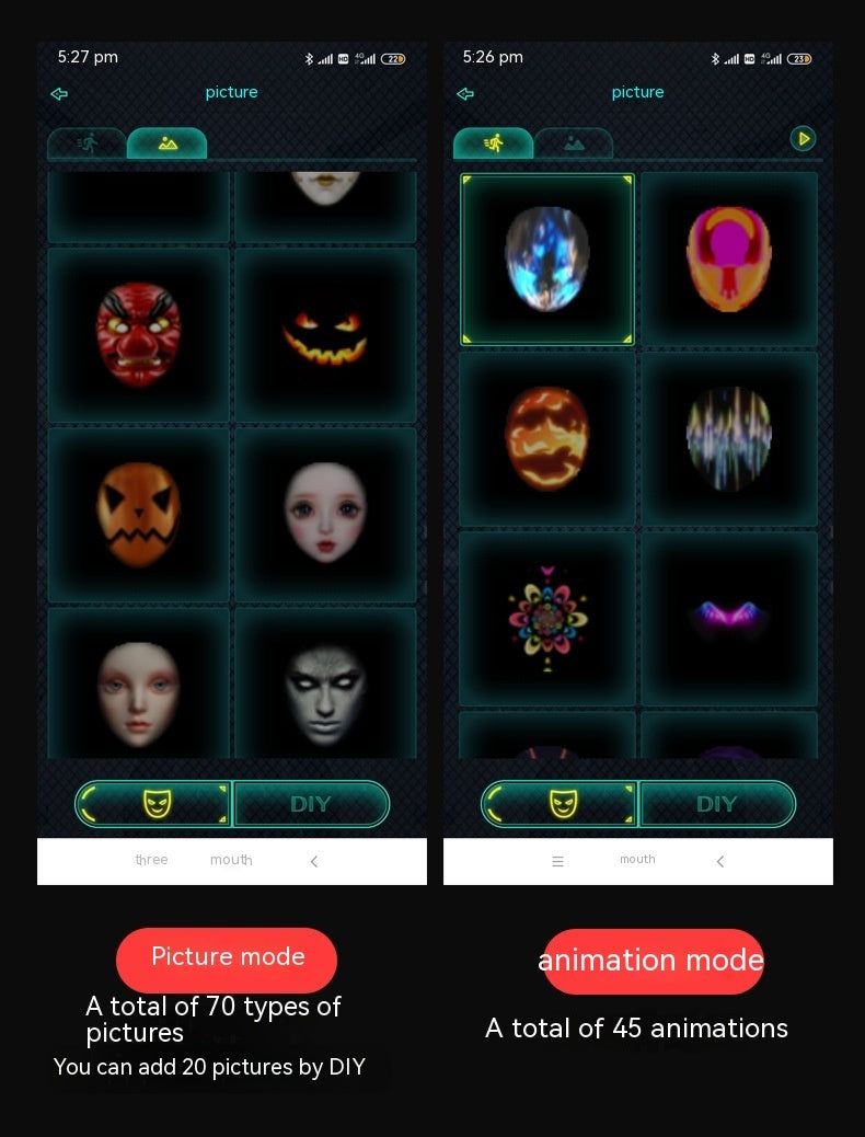 Maschere per il viso di Halloween Maschera luminosa a LED a colori completi Maschera che cambia volto Accessori per feste e barEX-STOCK Canada