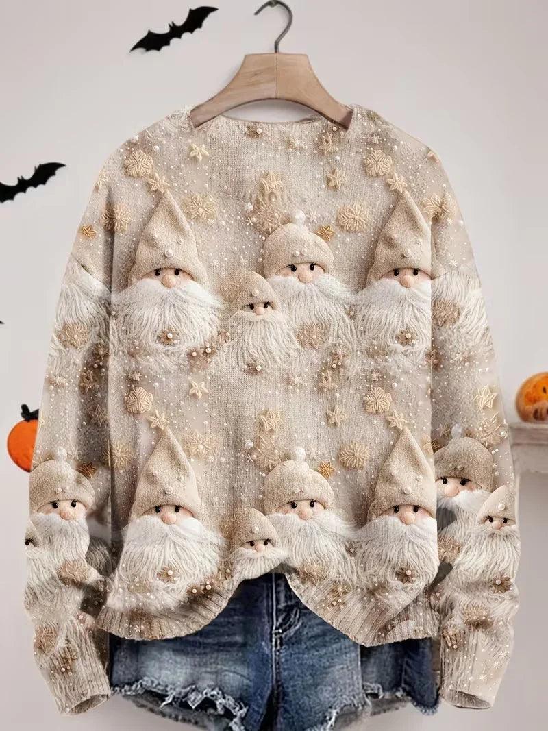 Sweat-shirt à col rond pour femme avec motif de NoëlEX-STOCK Canada
