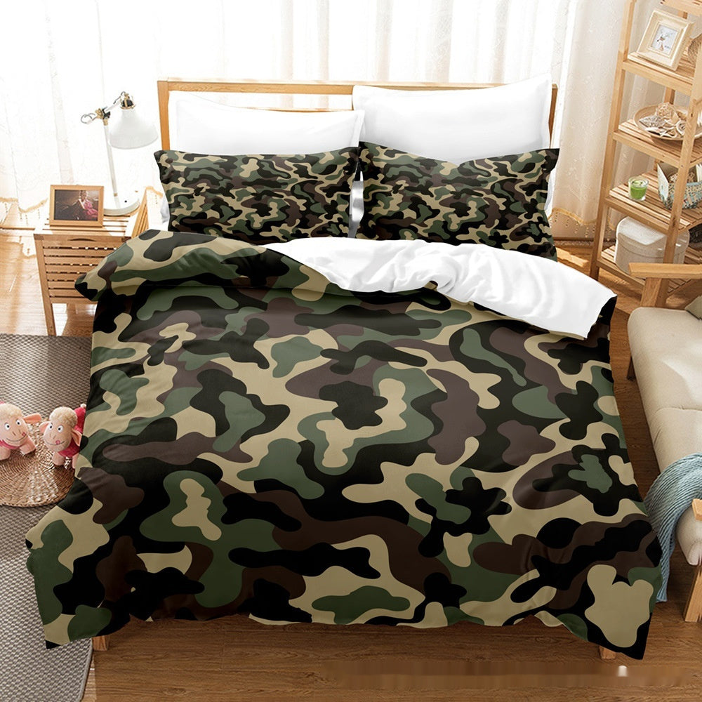 Printed Home Textile Animal Fur Grain Duvet Cover Pillowcase Three-piece Set EX-STOCK Canada