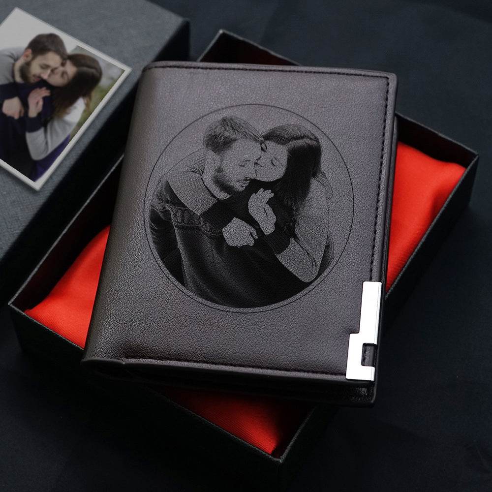 Custom Men's leather Wallet Zipper Valentine's Day gift Personalized Men's Wallet - EX-STOCK Canada