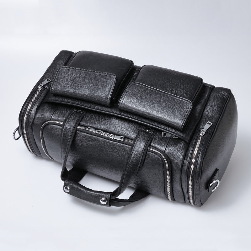 Leather Men's Hand-held Large-capacity Short-distance Travel Bag | EX-STOCK Canada