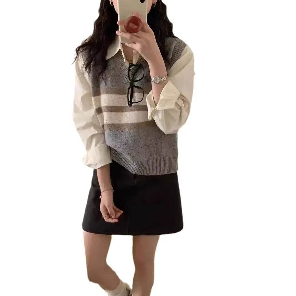 Cashmere Sleeveless V-neck Knitted Sweater Vest top for women - EX-STOCK Canada