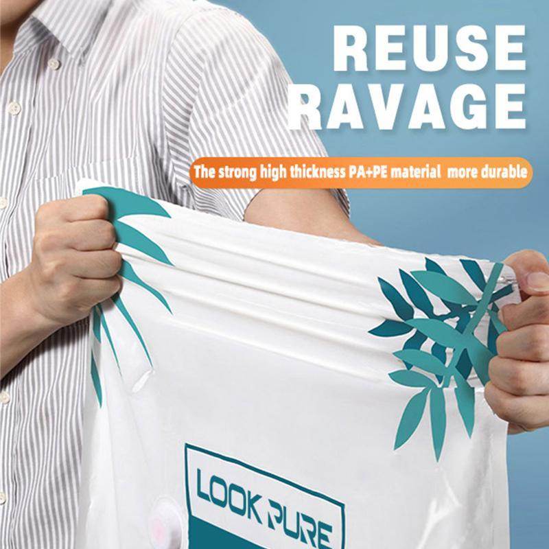 Transparent Vacuum Storage Bags, 10/PACK (4 L, 4 M, 2 Small Bags) With Pump - EX-STOCK Canada