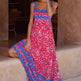 Flowers Print Wavy Pattern Suspender Long Dress For Women Fashion A-Line Beach Dresses Womens Clothing - EX-STOCK Canada