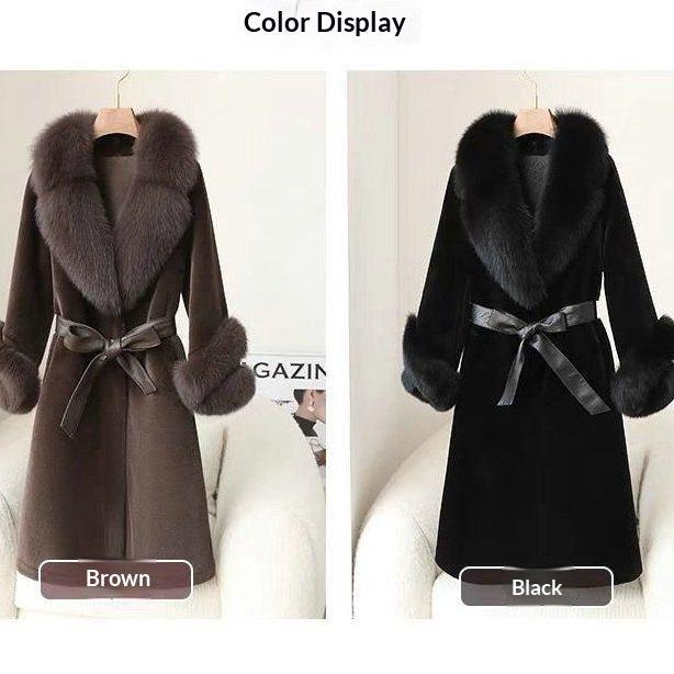 Cappotto Finto Visone Rinforzato Con Ampio Colletto In Pelliccia Per Donne - EX-STOCK Canada