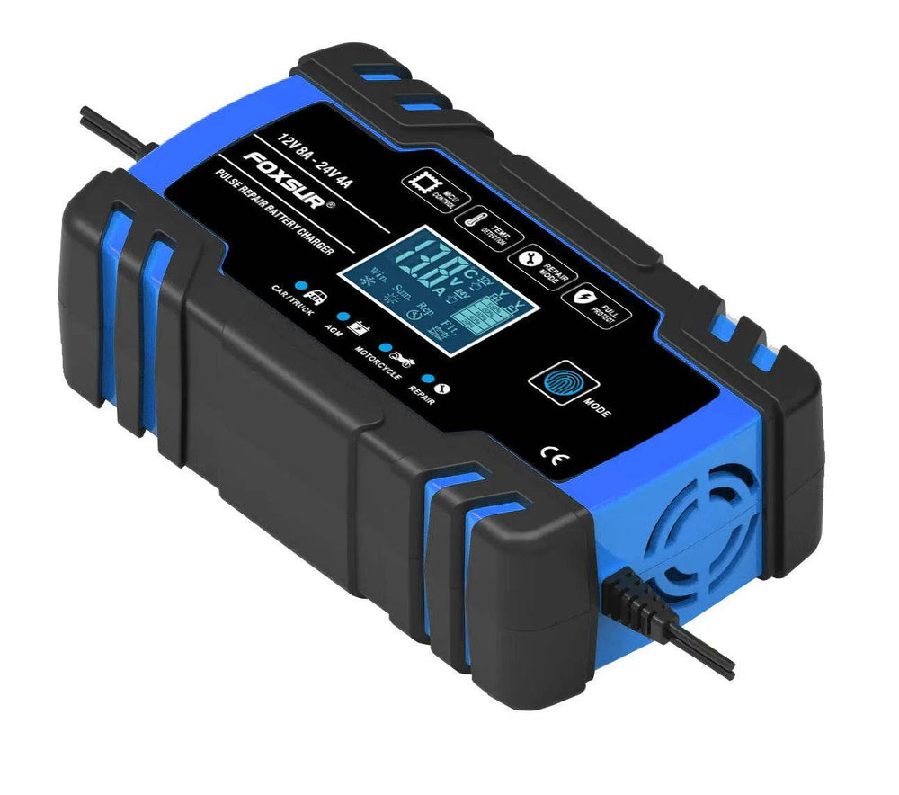 Universal LCD Display Smart Battery Charger For Motorcycles, Cars, Trucks - EX-STOCK Canada