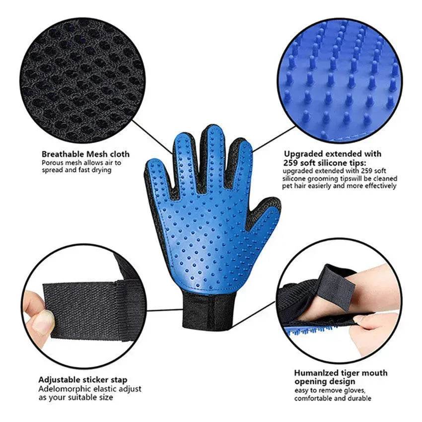 Silicone Pet Hair Removal Glove Comb Pet Grooming Gloves Brush - EX-STOCK Canada