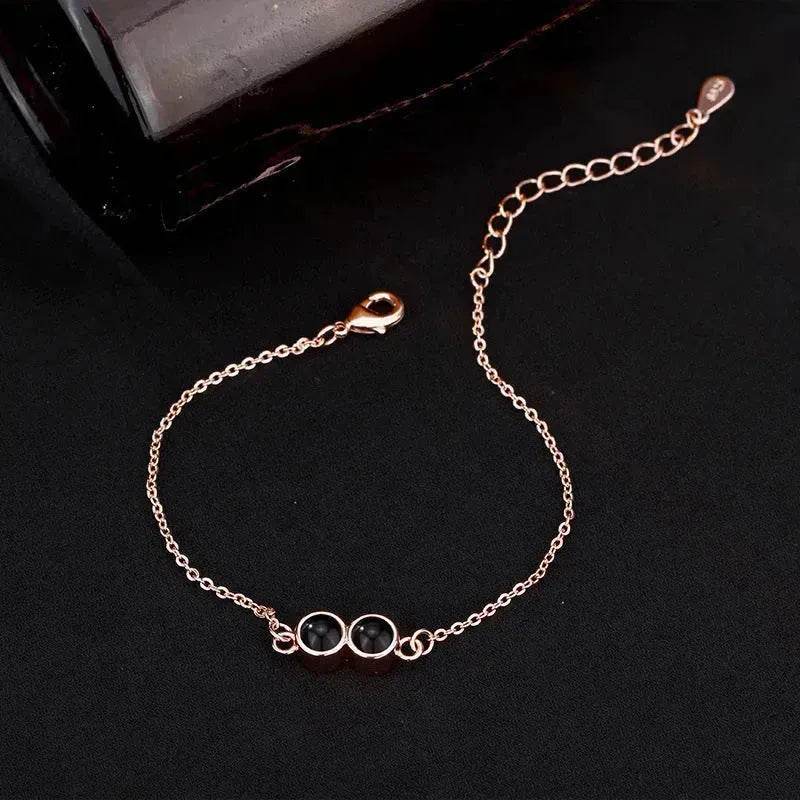 Double Bezel Setting Simple Language Bracelet - EX-STOCK Canada