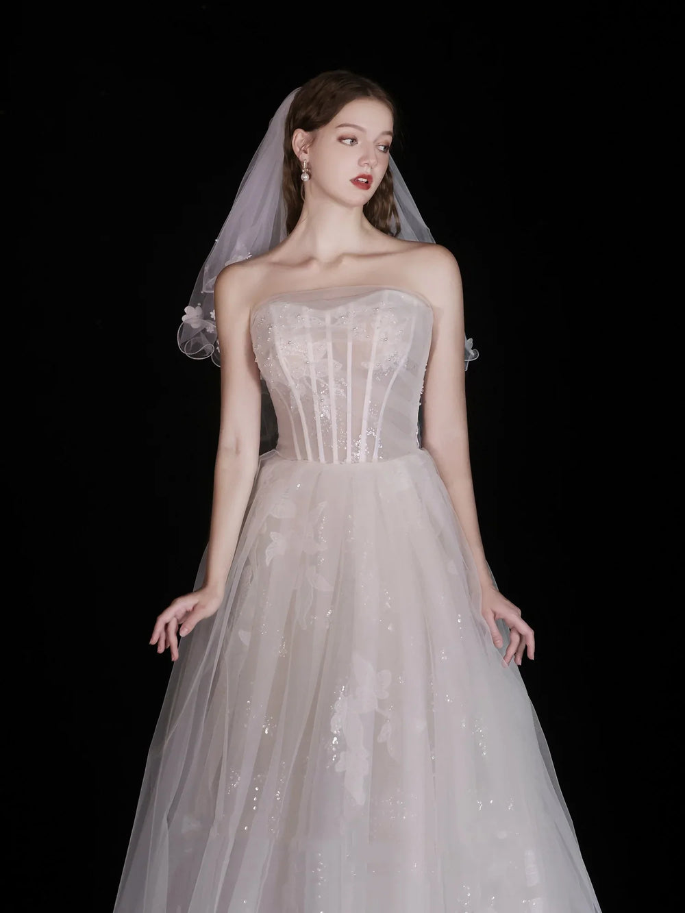 White Wedding Bridal Dress Light Yarn Dinner Tube Top Dress EX-STOCK Canada