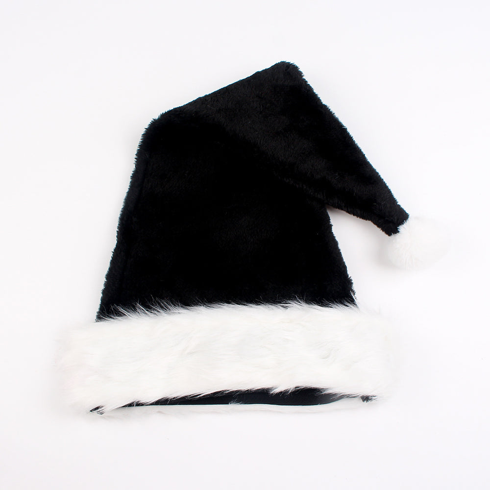 Black Christmas Hat Halloween Plush Hat Thickened Plus-sized Christmas Hat EX-STOCK Canada