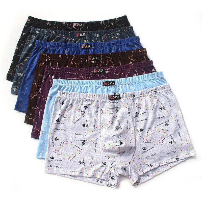 Men's Underpants Cotton 6 Pcs Printed Boxer Mid Waist underwear - EX-STOCK Canada