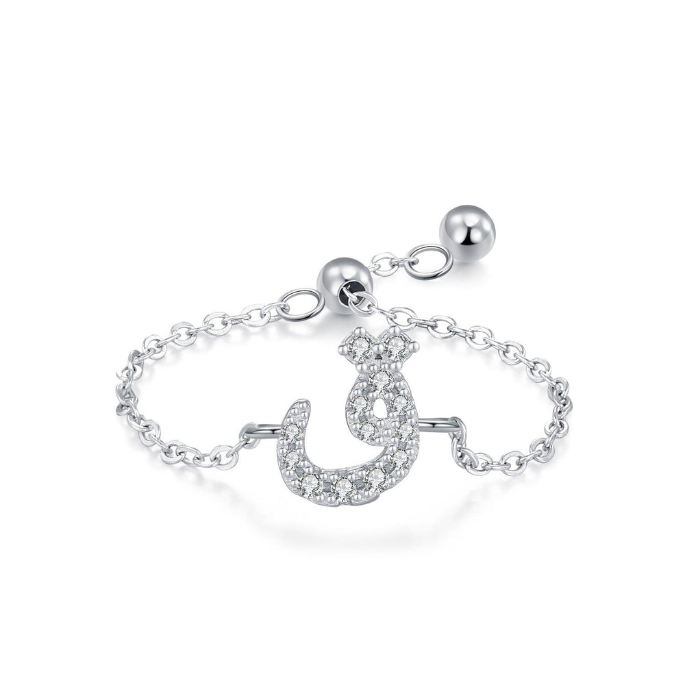 Chaîne extractible en argent sterling S925 avec lettres arabes style niche, assortie et empilableEX-STOCK Canada