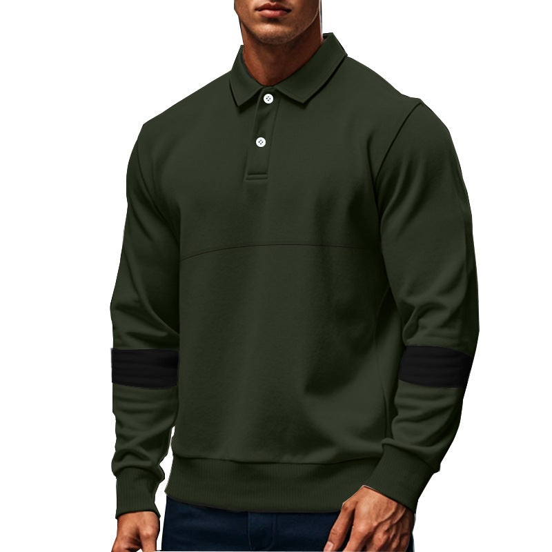 Maglietta Polo da Uomo alla Moda a Maniche Lunghe con Colletto e Bottoni, Top Sportivo Casual Largo, Abbigliamento Autunno PrimaveraEX-STOCK Canada