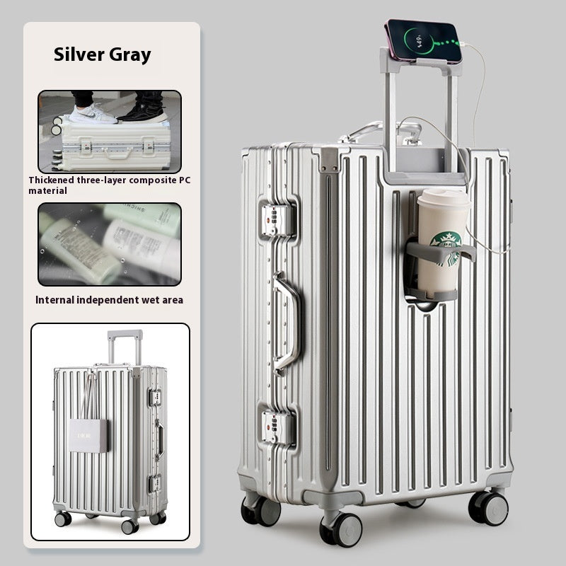 Large Capacity Travel Aluminum Frame Password Luggage | EX-STOCK Canada