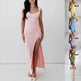 Slim Sleeveless Slit Dress With Back Tie Design Fashion Temperament Dresses For Women Clothing - EX-STOCK Canada