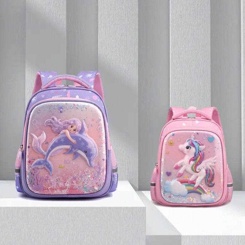 Primary School Cute Cartoon Mermaid Girls Backpack - EX-STOCK Canada