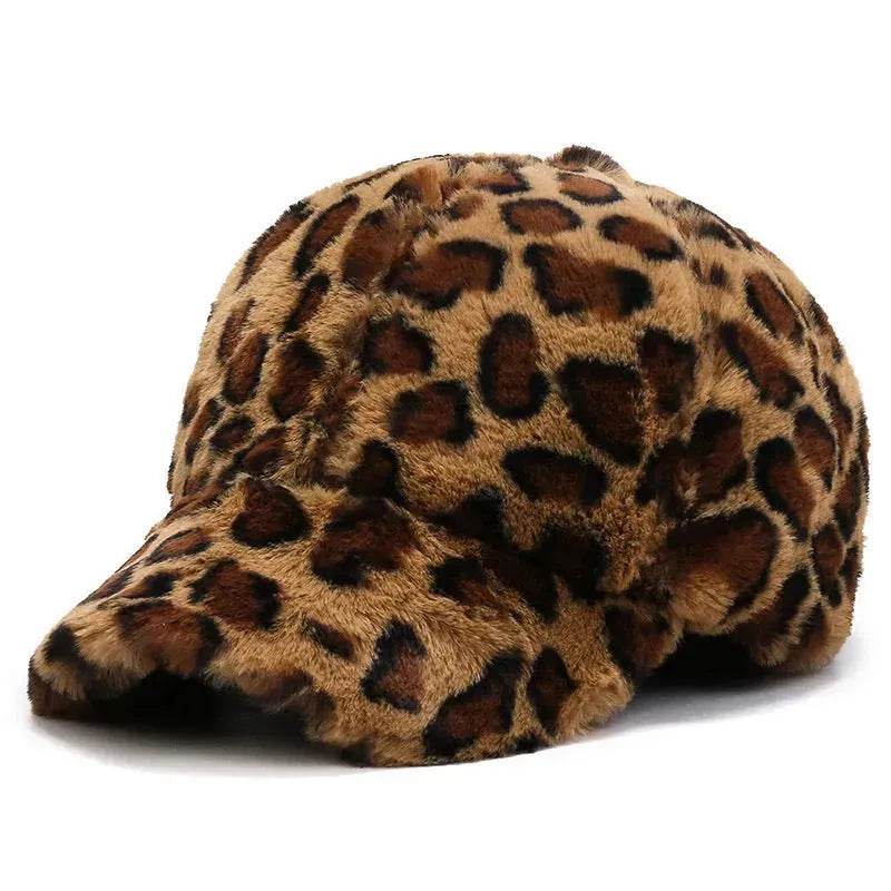 Fashion Leopard Fleece Baseball All-matching Peaked Cap - EX-STOCK Canada