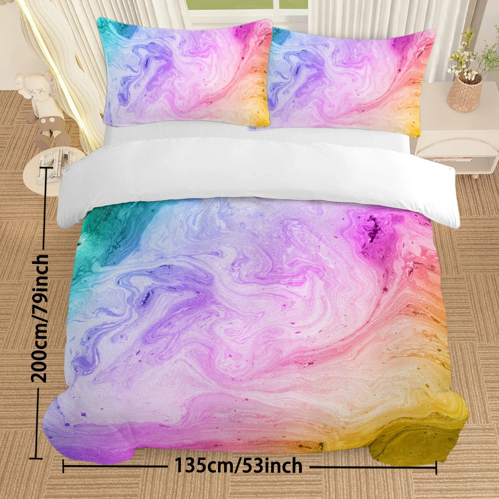 Girly Duvet Cover Rainbow Glitter Ombre Bedding Sets 3 Pcs Chic Purple Blue Green Pastel Bed Spreads Sparkle Quilt Cover Set With 2 Pillow Shams EX-STOCK Canada