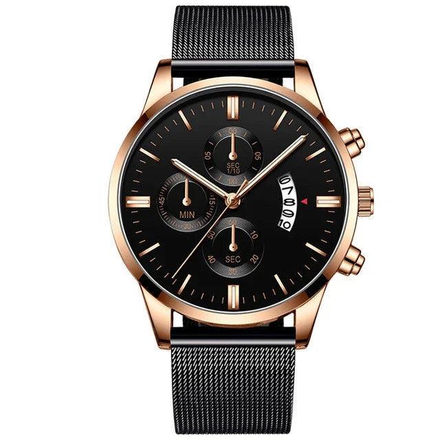 Mens Business Luxury Watches For Men Mesh Band Quartz Watch EX-STOCK Canada