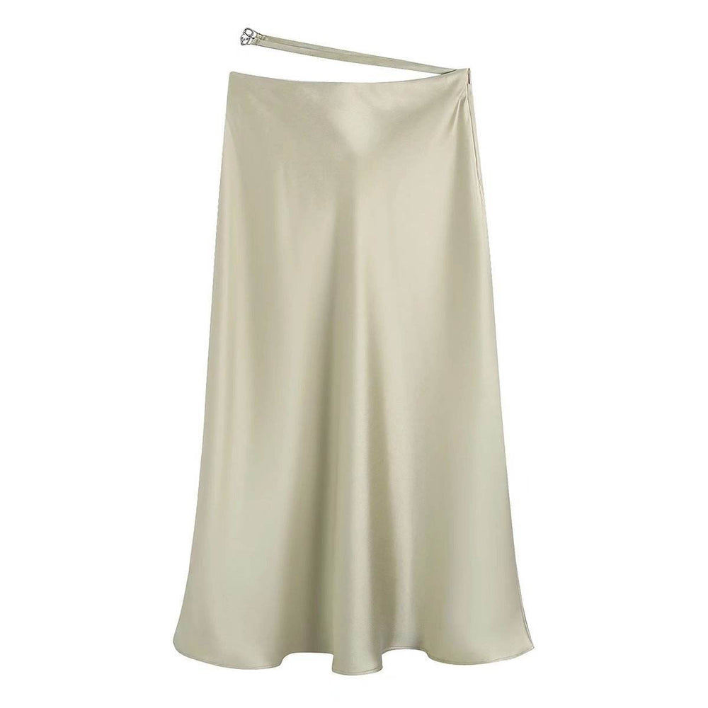 High Waisted Midi Silk Satin Skirt - EX-STOCK Canada