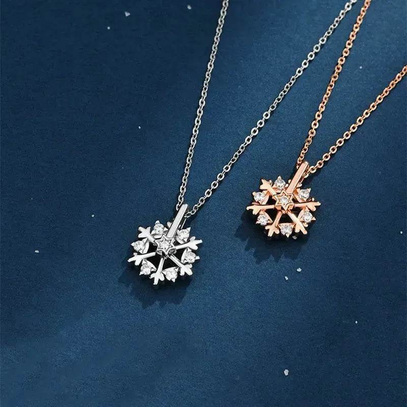 Luxury Rhinestone Christmas Snowflakes Necklace Gift for women - EX-STOCK Canada