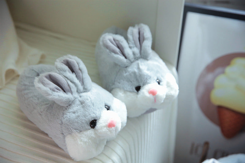 Female Winter Warm Rabbit Home Couple Slippers | EX-STOCK product gallery photo 3