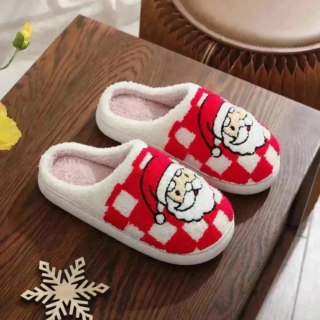 Nouvelle pantoufles de santa de Noël à carref