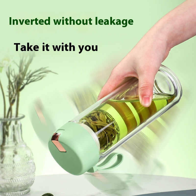 Magnetic Bomb Tea Cup Double Layer Glass Cup Upscale Portable One-click Ejection EX-STOCK Canada