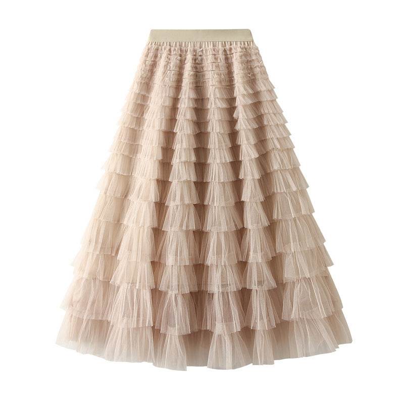 Cake Skirt Women's White Gauze long Layered tulle Skirt - EX-STOCK Canada