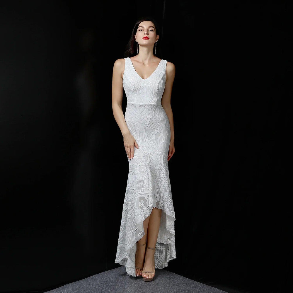Evening Female V-neck Sexy Night Show Ladies Party Dinner Dress Host EX-STOCK Canada