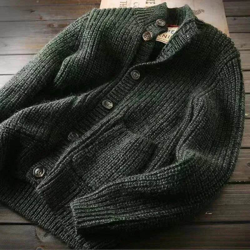 New Casual Winter Woolen Knitwear Cardigan Sweater For Men - EX-STOCK Canada