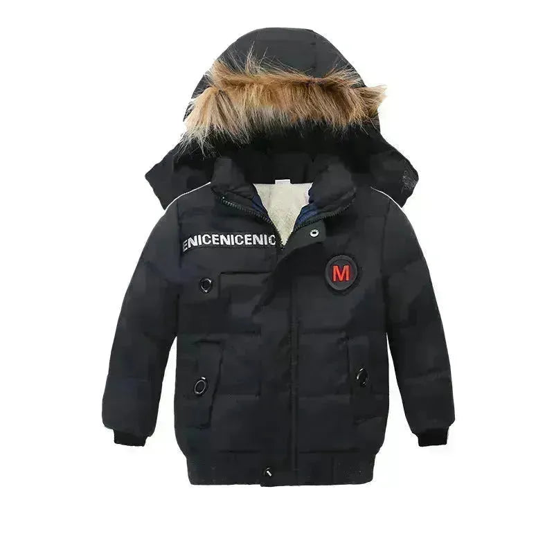 Nouveaux vêtements rembourrés en coton pour enfants manteau à capuche épaissi