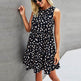 Women Summer Dot Print Sleeveless Loose Swing T-Shirt Dress With Pocket Casual Tank Mini Dresses Sundress - EX-STOCK Canada