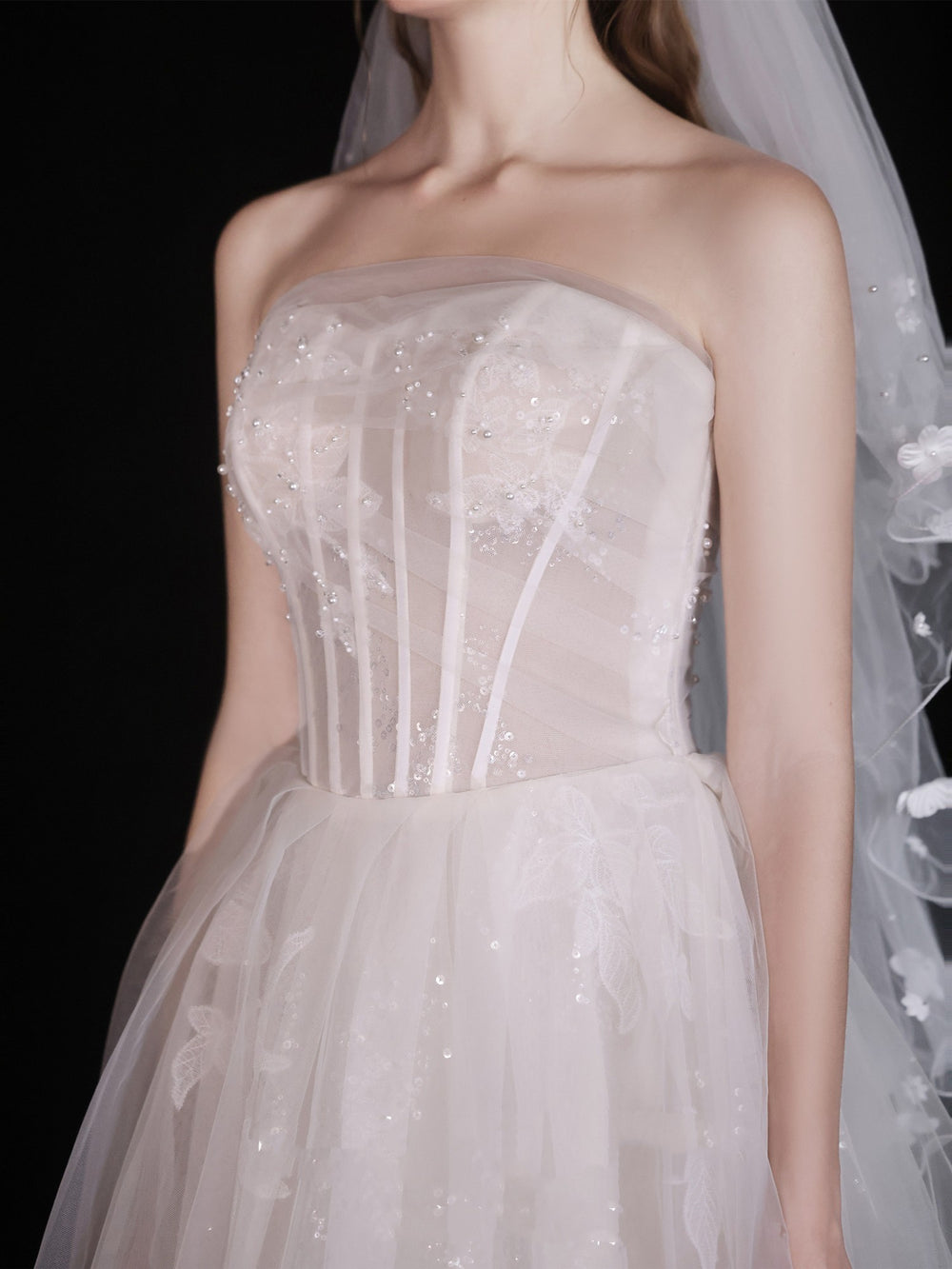 White Wedding Bridal Dress Light Yarn Dinner Tube Top Dress EX-STOCK Canada