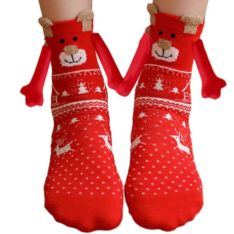 Hand Holding Couple Magnetic Handle Christmas Stockings - EX-STOCK Canada