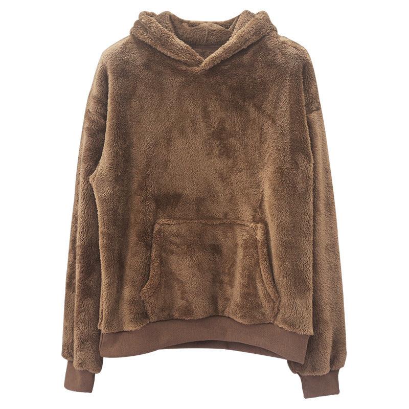 Double-sided Velvet Hooded Sweater Men's Plush Sweatshirt With Pockets EX-STOCK Canada