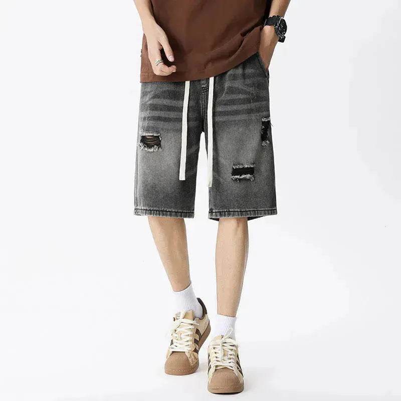 American Washed Make Old Ripped Denim Shorts Men Street Hip pop Fashion mens jean shorts - EX-STOCK Canada