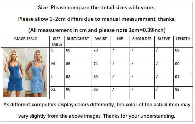 Spring And Summer Casual Slim Fit Denim Sleeveless Dress - EX-STOCK Canada