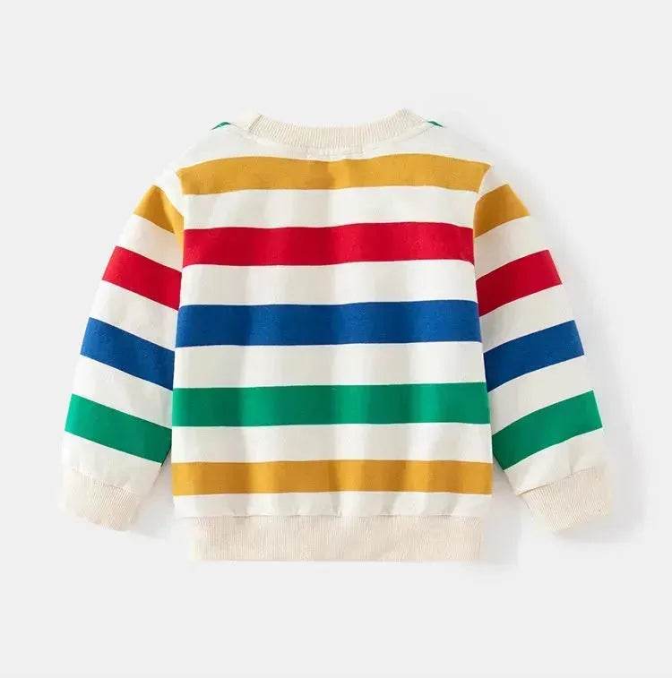 Unisex Colorful Striped Long-sleeved Sweater for Kids Pullover for Kids - EX-STOCK Canada