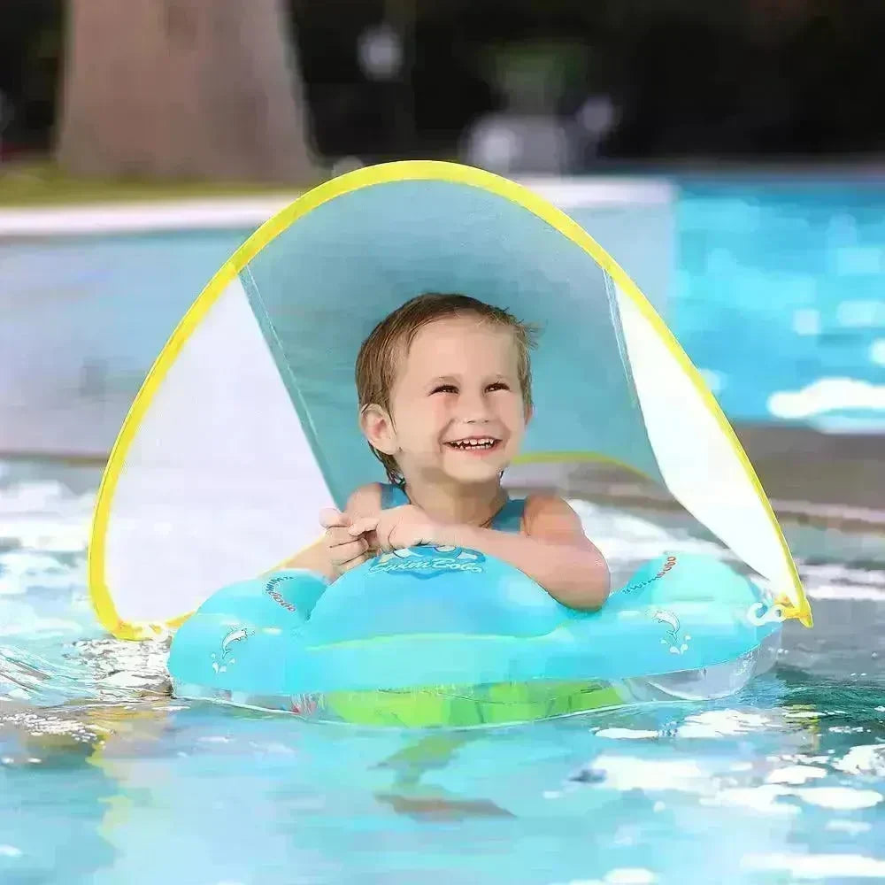 Baby Swimming Float With Canopy Inflatable Infant Floating Ring Kids Swim Pool Accessories Circle Bathing Summer Toys - EX-STOCK CANADA