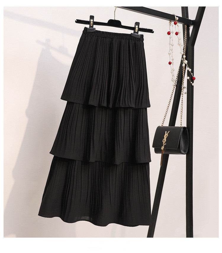 Women's Spring And Summer Chiffon layered Midi maxi Skirt - EX-STOCK Canada